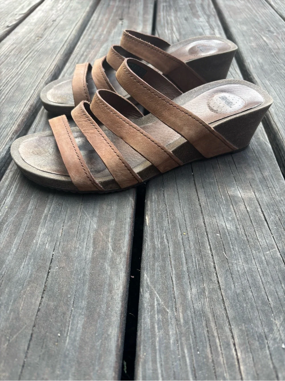 Teva Brown Leather Ysidro Wedge Sandal W10